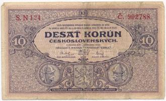 Csehszlovákia 1927. 10K T:III,III-  Czechoslovakia 1927. 10 Korun C:F,VG Krause 20