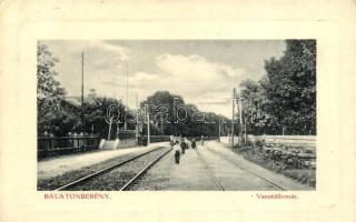 Balatonberény, Vasútállomás. Müller Vilmos kiadása  (EK)