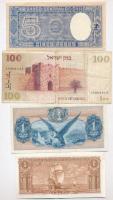 4db-os vegyes külföldi bankjegy tétel, közte Chile, Izrael, Kolumbia és Uruguay T:II,III,III- közte ...