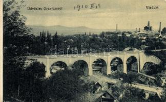 Oravica, Oravita; Viadukt, háttérben a gyár. W.L. 1218. / viaduct, factory in the background (EK)