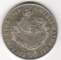 Ungarn, 1844B, 20 Kreuzer, Silber, K.M.422, Erh.:etwas justiert, sonst vz/kiváló