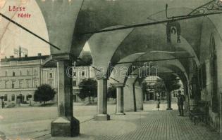 Lőcse, Levoca; Körtér, Kohn üzlete. W. L. Bp. 2836. Berger Em. kiadása / ring square, shops, street view (EB)