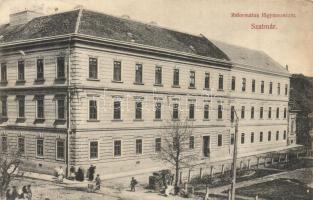 Szatmárnémeti, Satu Mare; Református főgimnázium, útépítés / Calvinist grammar school, road construction