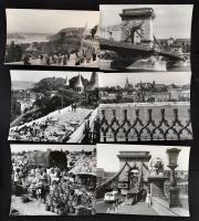 cca 1970 Budapest 24 db nagyméretű jól komponált, igényes fotó, hidak, műemlékek, életképek, 30x24 cm