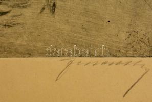 Olvashatatlan jelzéssel: Kutya portré. Rézkarc, papír, 20×14 cm