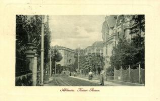 Abbazia, Kaiser Strasse / street view with hotel and villa. W.L. Bp. 3778. Acsay J. (EK)