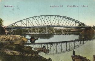 Komárom, Komárno; Vágduna híd, tutaj / Waag-Donau Brücke / bridge, raft (EK)