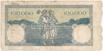 Románia 1946. 100.000L T:III,III- 
Romania 1946. 100.000 Lei C:F,VG 
Krause 58.a