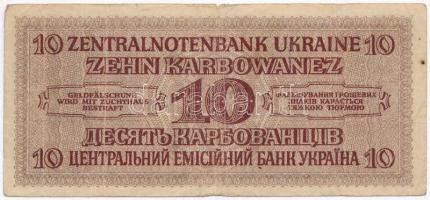 Ukrajna / Német megszállás 1942. 10K T:III- 
Ukraine / German occupation 1942. 10 Karbowanez C:VG K...