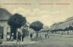 Orsova, Széchenyi út, üzlet. W.L. 1528. / Strasse / street, shops  (EK)