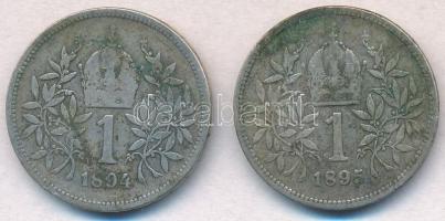 Ausztria 1894-1895. 1K Ag "Ferenc József" (2xklf) T:2-,3
Austria 1894-1895. 1 Corona Ag &...