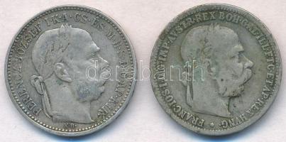1895KB 1K Ag + Ausztria 1893. 1K Ag "Ferenc József" T:2-