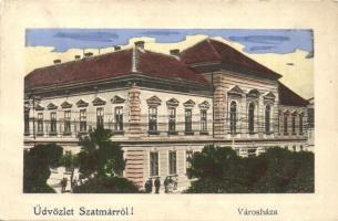 Szatmárnémeti, Szatmár, Satu Mare; Városháza. Hollósi felvétele, Barthné kiadása / town hall (EK)