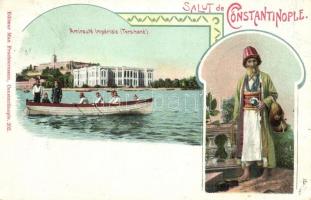 Constantinople, Istanbul; Amiraute Imperiale (Ters-hané) / Imperial Admiralty. folklore. Max Fruchtermann Art Nouveau (EK)