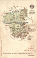 Komárom vármegye térképe; kiadja Károlyi Gy. / Map of Komárom county (fa)