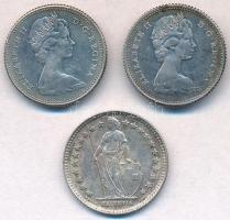 Vegyes: Kanada 1967. 10c Ag (2x) + Svájc 1952. 1/2Fr Ag T:2
Mixed: Canada 1967. 10 Cents Ag (2x) + ...