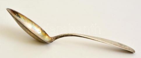 Antik monogramos ezüst (Ag) kanál, 4 db, jelzett (1865), mesterjeggyel (PT) h: 21,5 cm, nettó: 323 g