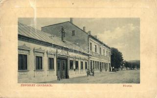 Csucsa, Ciucea; Fő utca, Domokos János Víg vadász szálloda, Posta. W. L. Bp. 7531. Fried Zsigmond kiadása / main street, hotel, post office (felületi sérülés / surface damage)