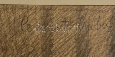 Perlrott jelzéssel: Koponya. Szén, papír, 39×28 cm