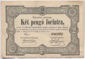1849. 2Ft Kossuth bankó T:III,III- kis ly. Adamo G108