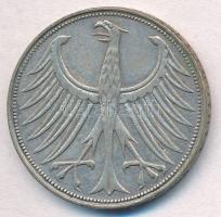 NSZK 1951D 5M Ag T:2
FRG 1951D 5 Mark Ag C:XF