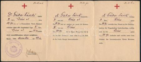 1944 a Légoltalmi Liga igazolványa Dr. Gábor László (1910-1981) építészmérnök részére