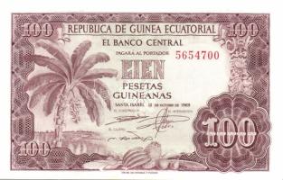 Egyenlítői Guinea 1969. 100PG, 500PG, 1000PG teljes sor! T:I