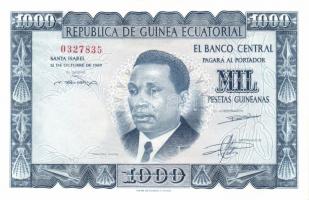 Egyenlítői Guinea 1969. 100PG, 500PG, 1000PG teljes sor! T:I