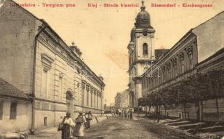 Balázsfalva, Blasendorf, Blaj; Templom utca. W. L. 1855. / Strada bisericii / Kirchengasse / Church street (EK)