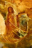 Buday Mihály (1953-): Thália. Olaj, farost, jelzett, keretben, 70×50 cm