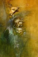 Buday Mihály (1953-): Thália. Olaj, farost, jelzett, keretben, 70×50 cm