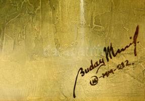 Buday Mihály (1953-): Thália. Olaj, farost, jelzett, keretben, 70×50 cm