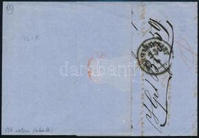 15kr II with company seal on cover "TEMESVÁR" - "HERMANNSTANDT" 15kr II cégbélye...