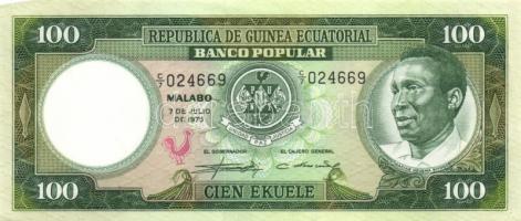 Egyenlítői Guinea 1975. 25E, 50E, 100E, 500E egy kivételével teljes sor (1. kiadás) T:I