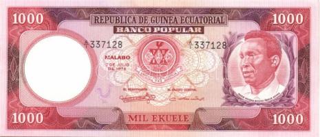 Egyenlítői Guinea 1975. 25E, 50E, 100E, 500E, 1000E teljes sor! (2. kiadás) T:I