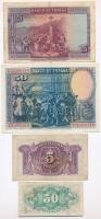 Spanyolország 1928. 25P + 50P + 1935. 5P + 1937. 50c T:III
Spain 1928. 25 Pesetas + 50 Pesetas + 19...