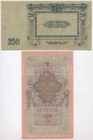 Orosz Birodalom 1912-1917. (1909) 10R Szign.: Shipov + 1917. 1000R + Orosz Polgárháború / Dél-Oroszo...