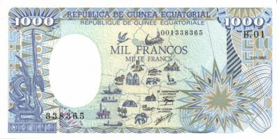 Egyenlítői Guinea 1985. 500Fr, 1000Fr, 5000Fr teljes sor! T:I