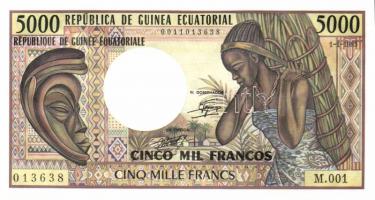 Egyenlítői Guinea 1985. 500Fr, 1000Fr, 5000Fr teljes sor! T:I