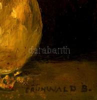 Grünwald jelzéssel: Virágcsendélet. Olaj, falemez, keretben, 32×22 cm