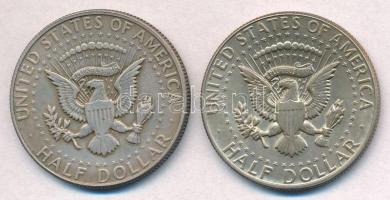 Amerikai Egyesült Államok 1967-1968D. 1/2$ Ag "Kennedy" (2x) T:2 patina
USA 1967-1968D. 1...