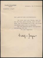 1941 Dietrich von Jagow budapesti német nagykövet gépelt levele azonosítatlan minisztertanácsos részére, fejléces papíron, sajátkezű aláírásával