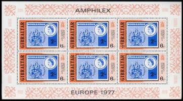 International Stamp Exhibition: AMPHILEX '77, Amsterdam minisheet set Nemzetközi Bélyegkiállítá...