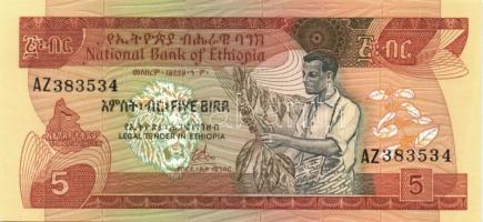 Etiópia 1969(1976). 1B, 5B, 10B T:I