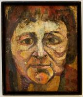 Barcsay jelzéssel: Női fej. Olaj, farost, keretben, 39×32 cm