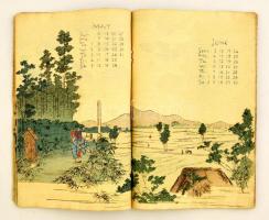 1906 Calendar for 1906. Tokyo, T. Hasegawa, 7 sztl. lev. (borítókkal együtt, kettős lapok.) Gyönyörű...