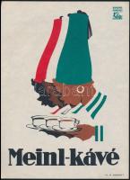 cca 1930 Konecsni György (1908-1970): Meinl kávé, reklámos villamosplakát, ofszet, Klösz Budapest, 24,5×17,5 cm