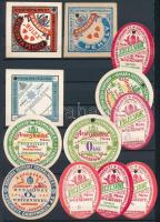 21 db Hungaria zárjegy + 4 db pecsétbélyeg