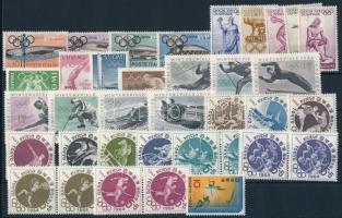Italy, Finland, Japan 1951-1964 Olympics 36 diff stamps, Olaszország, Finnország, Japán 1951-1964 Olimpia motívum 36 klf bélyeg