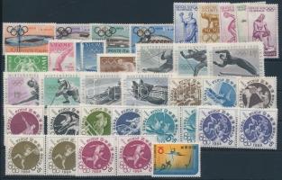 Italy, Finland, Japan 1951-1964 Olympics 36 diff stamps Olaszország, Finnország, Japán 1951-1964 Oli...